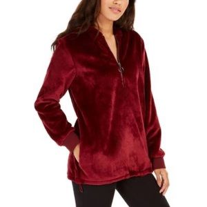Ideology Women's Faux-Fur Quarter-Zip Soft Hoodie,